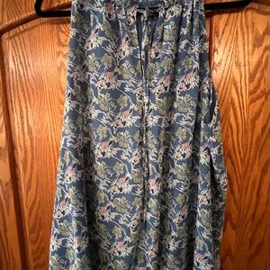Max Studio Blue Floral Halter Style Top